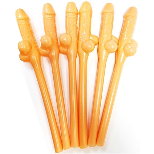 Bright Natural Giant Willy Straws Novelty Hen Do Party Drinking Straws 28cm Long - Picture 2 of 3