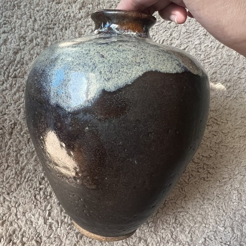 Vintage Glazed Earthenware Vase Signed ‘85 Beautiful READ! - Picture 7 of 8