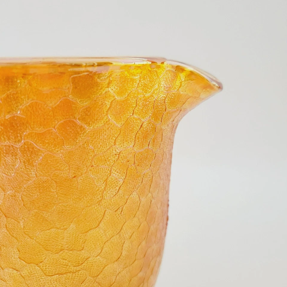 Juego de jarra y vasos de vidrio Jeannette Caléndula Carnaval: vidrio craquelado c. 1930s Foto 4 de 4