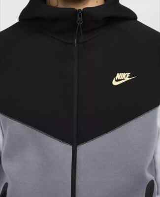 Nike Tech Fleece Windrunner Black Cool Grey White Gold Men's
