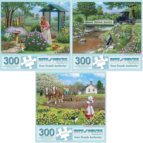 - Value Set of Three (3) - 300 Piece Jigsaw Puzzles for Adults - Large Piece 300