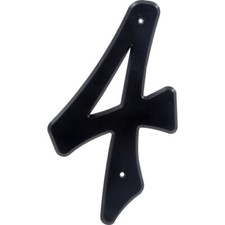 4" Nail-On Black Plastic House Number 4  Mailbox Number