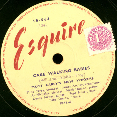 MUTT CAREY'S NEW YORKERS  Cake walking babies / Indiana   Schellack 78rpm X2015
