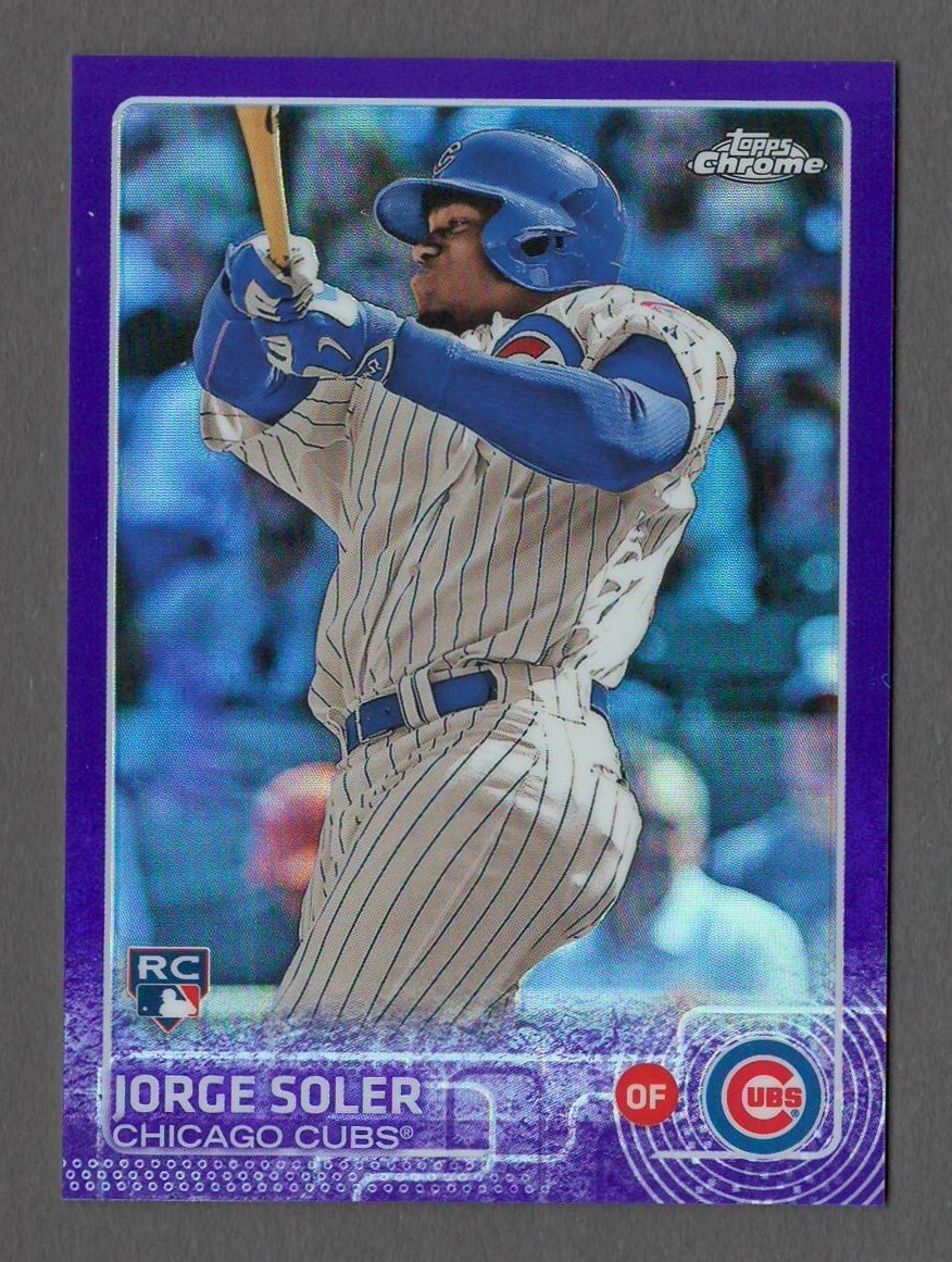JORGE SOLER 2015 Topps Chrome PURPLE REFRACTOR RC #154 #196/250 Rookie Card Logo