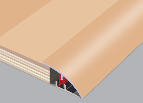 Eiche B Laminat Tür Schwellenleiste 38 mm x 0,90 mtr Multi-Höhe und Drehzahl - Bild 3 von 4