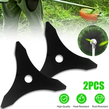 2PCS 10" 3-Teeth Steel Brush Cutter Trimmer Replace Blades Head Weed Eater Blade