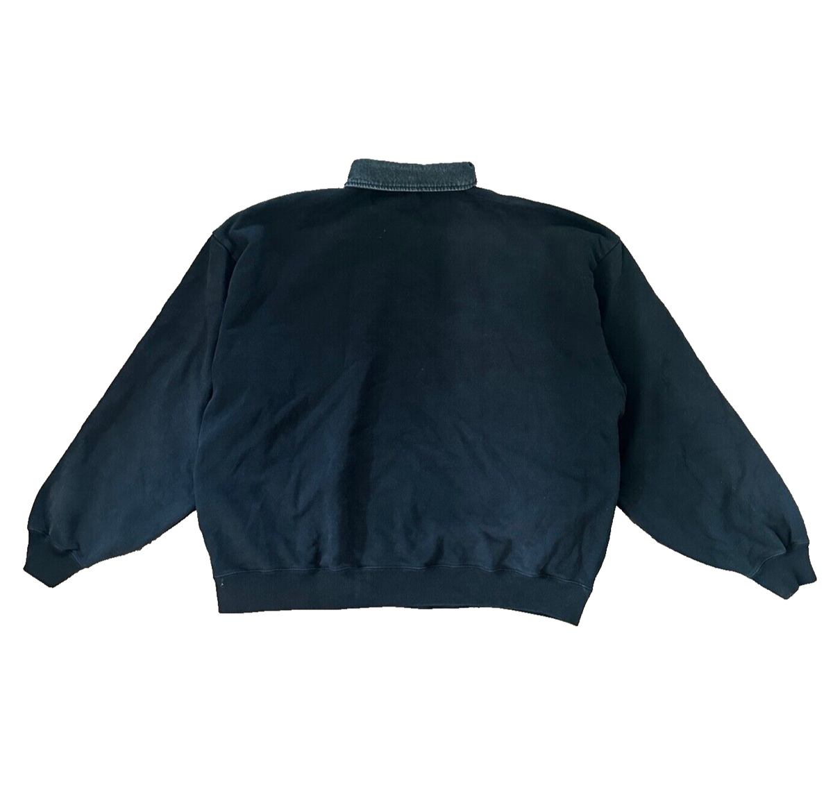 Authentic Supreme Denim Collar Half Zip Sweatshirt Black Authentic Supreme Denim Collar Half Zip Sweatshirt Black