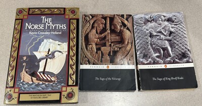 3 Norse Myths Textbooks from University Class Norse Myths Kraki Volsung Sagas