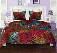 Elephant Tie Dye Indian Duvet Cover Set Queen Cotton Floral Mandala Doona Cover