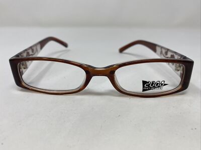 2000 And Beyond 2010 BROWN CRYSTAL 48-19-135 Full Rim Eyeglasses Frame V880