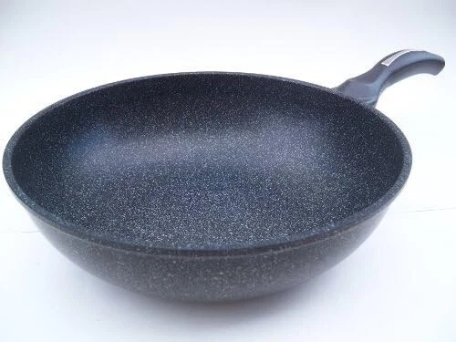 Ceramic Marble Coated Cast Aluminum Non Stick Wok 24 CM