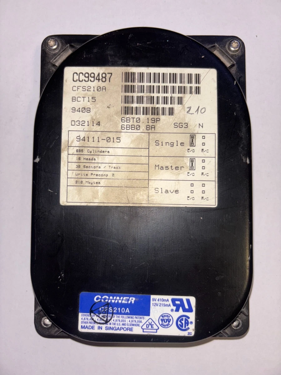 CONNER CP30254 252MB 250MB 8.89CM 3.5  Pouces Disque Dur HDD 286 EUR 220,30 - FR