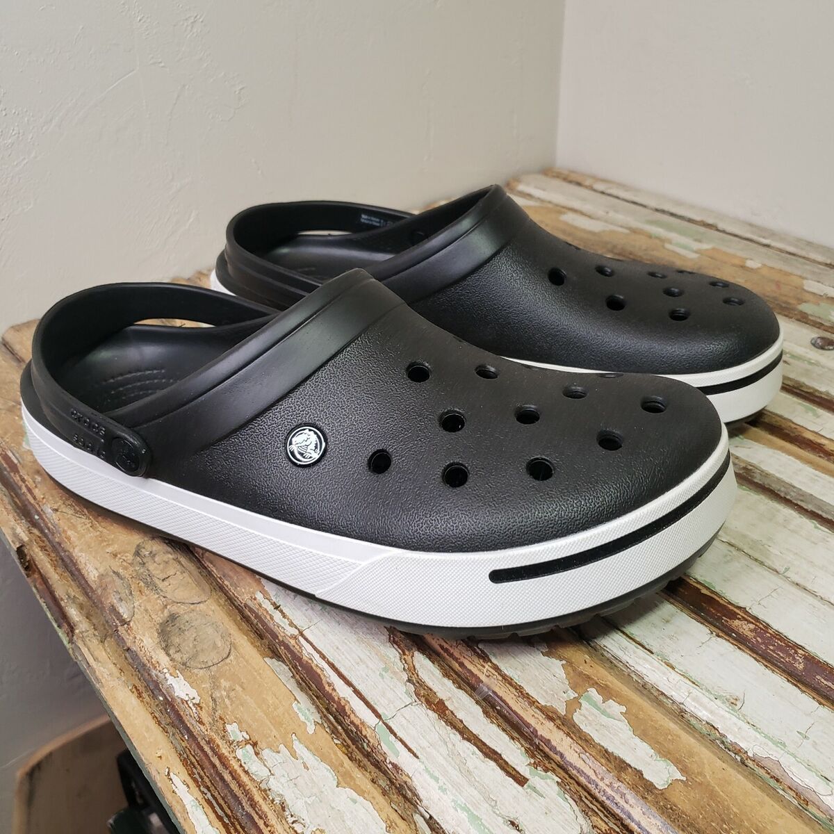 Crocs Crocband II Black White Clogs 11989-060 Mens Size 13 Crocs Crocband II Black White Clogs 11989-060 Mens Size 13