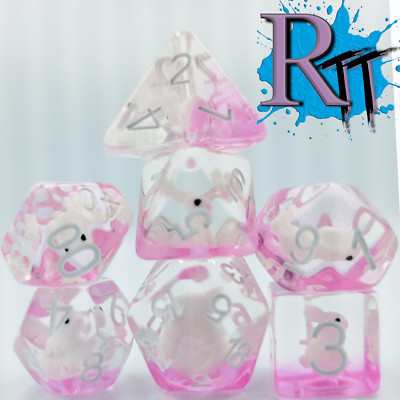 7pcs/Set Rabbit Bunny Polyhedral Dice DND RPG MTG Role Playing Game Tabletop D20