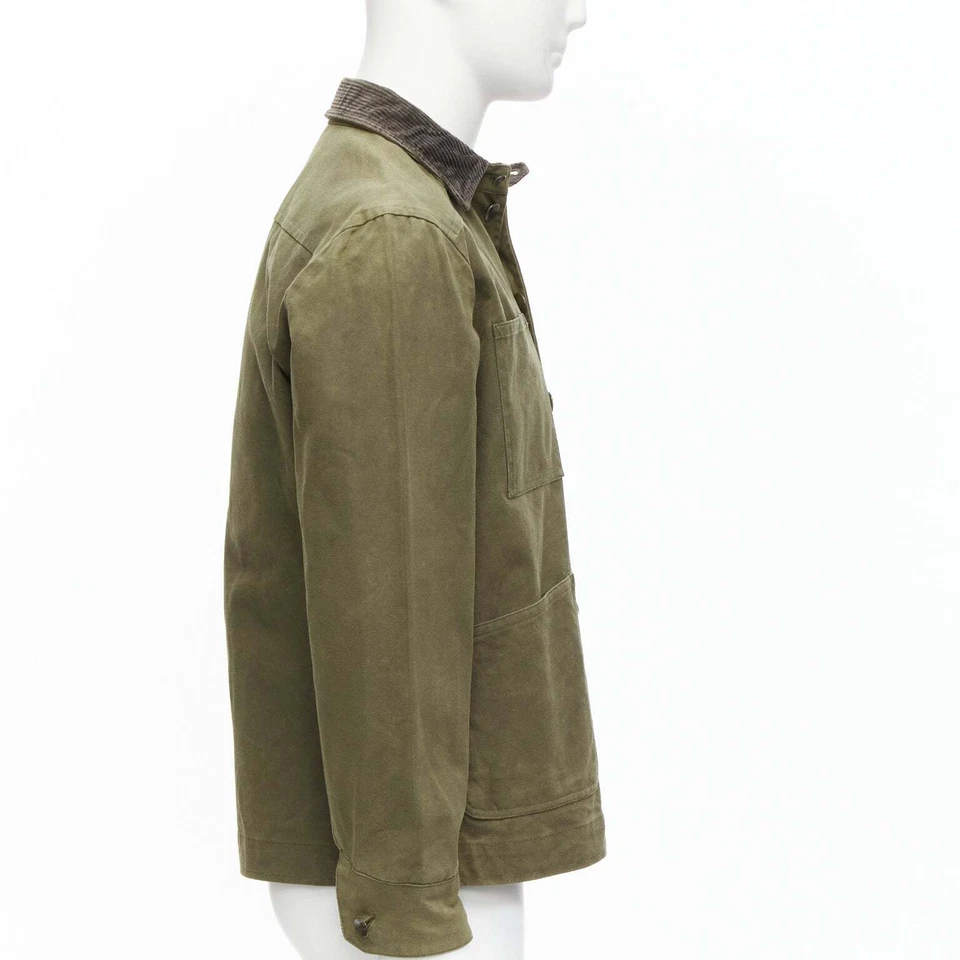 RAG & BONE Barneys green waxed cotton corduroy collar 4 pockets jacket US38 M - Image 4 of 4