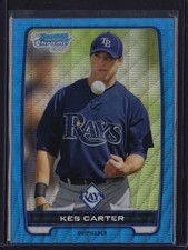2012 BOWMAN CHROME PROSPECTS BLUE WAVE REFRACTOR KES CARTER #BCP62 RAYS