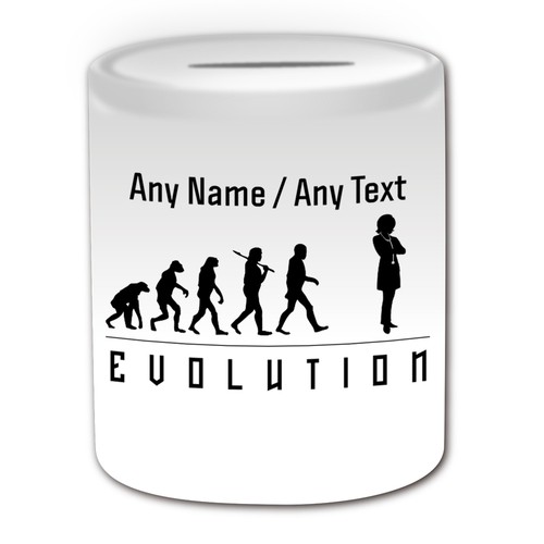 Personalised Gift Doctor Female Mug Money Box Cup Evolution Design Name NHS GP - Picture 18 of 21