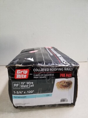 Grip Rite GRCR5DGAL 1.75 x 0.12 x 15 in. Wire Collated Galvanized Coil Roof Nail