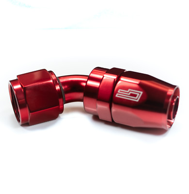 ColorFittings Red 10AN / Ten AN 45 Degree Female Aluminum Hose End Fitting