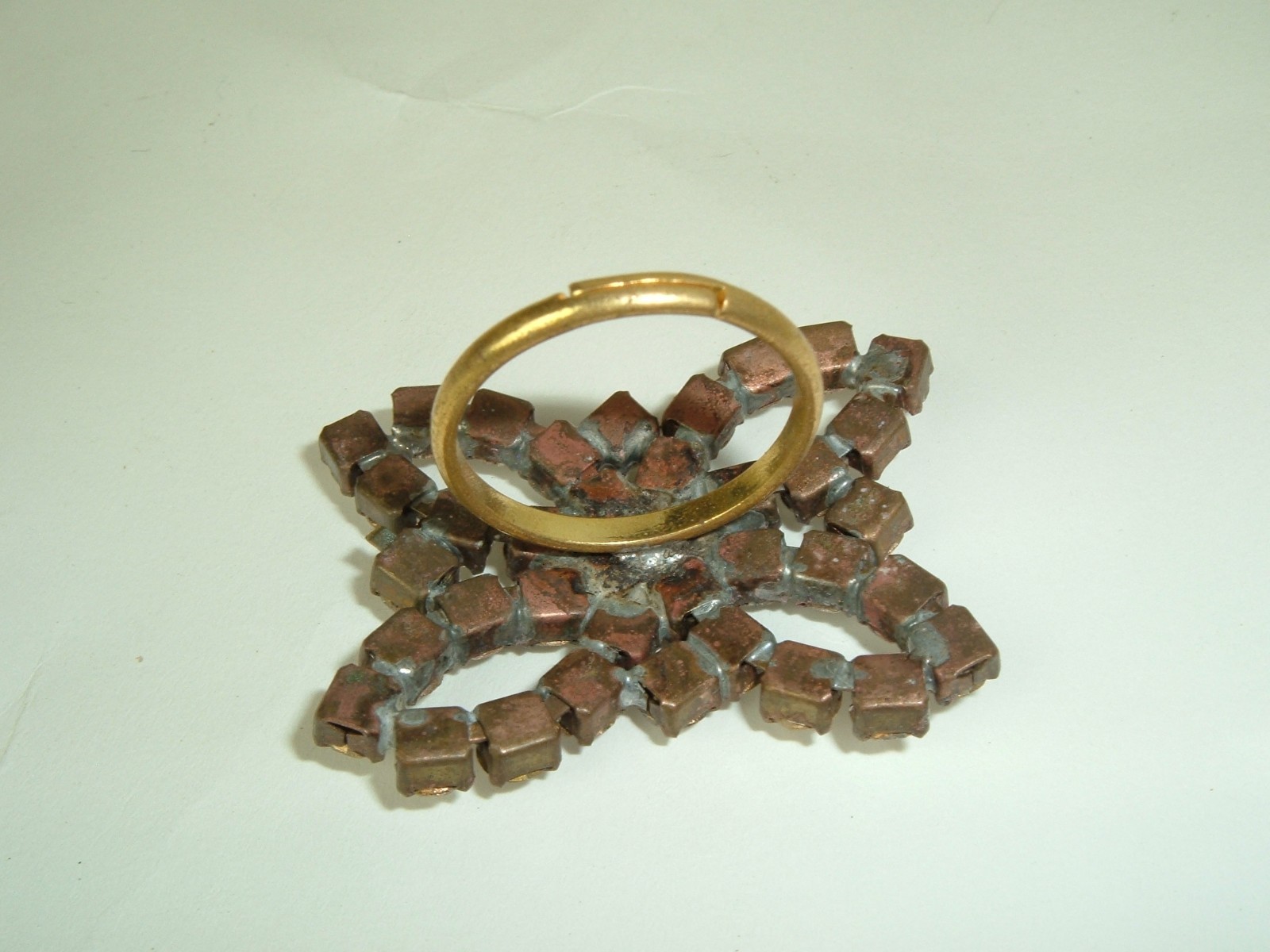 Vintage Clear Rhinestone Ring Statement Czechoslo… - image 4