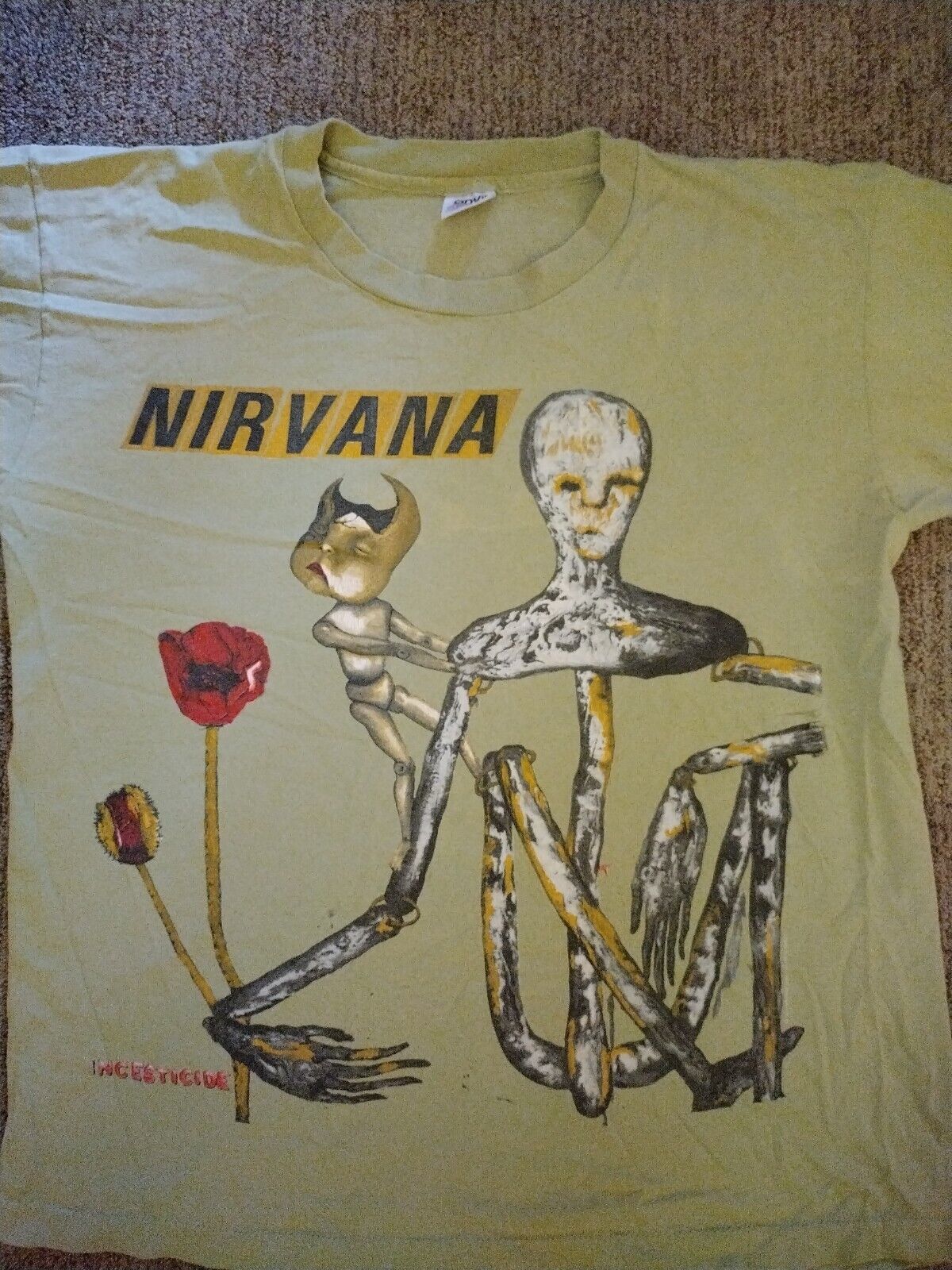 Vintage 1993 Nirvana Incesticide Shirt Size L Kurt Cobain 90s