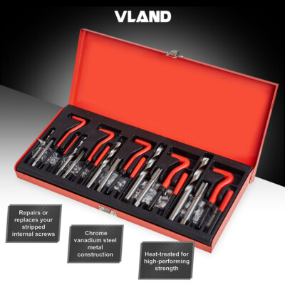 Metric Thread Repair Insert Kit Helicoil Car Coil Tool M5 M6 M8 M10 M12 131pcs