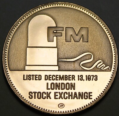 Franklin Mint London Stock Exchange 1973 Bronze Proof Medallion