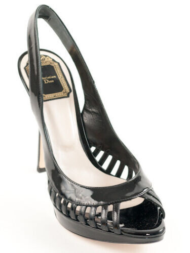 New Dior Whisper Black Patent leather Sandals Size 40.5 US 10.5 | eBay