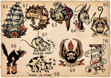 Sailor Jerry Tattoo Art 14 x 11 Photo