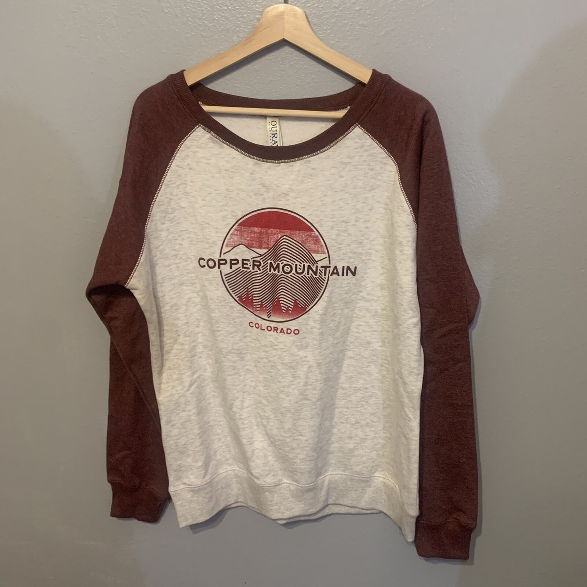 Ouray Sweatshirt Large NEW Copper Mountain Colorado Maroon SKI