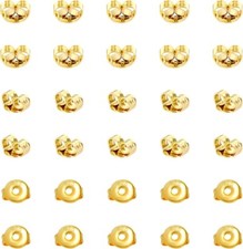 30 PAIRS 18K Gold Earring Backs Replacement Ear Locking for Stud Earrings NEW