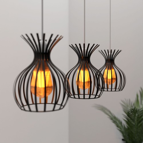 Deckenlampenschirm Geometrisch Pendellampenschirm Lampe Industrial Käfig Vintage LED - Bild 7 von 48