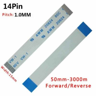 14Pin Pitch 1.0mm FFC/FPC Flexible Flat Cable 14-P 80C 60V VW-1 Forward/ Reverse
