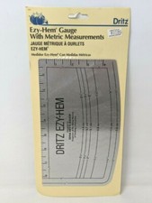 New Vintage Dritz Ezy Hem Gauge Metric Measurements Tool Edna Bryte Bishop #617