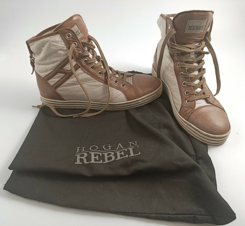 SCARPE SNEACKER HOGAN REBEL TG. 39 MARRONI BEIGE UOMO DONNA 100% ORIGINALI  | eBay