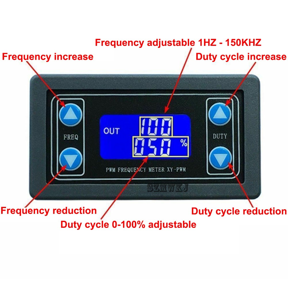 XY-PWM PWM Signal Generator DC3.3-30V 1Hz~150KHz PWM Pulse