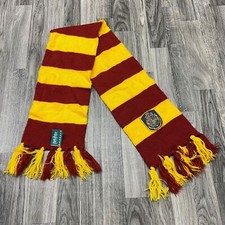 HARRY POTTER Hogwarts Fringe Tassels Maroon/Gold Gryffandor Knit Scarf One Size