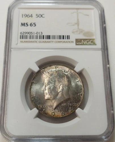 *TONED* 1964 KENNEDY 50C HALF DOLLAR NGC MS65 #6299051-013