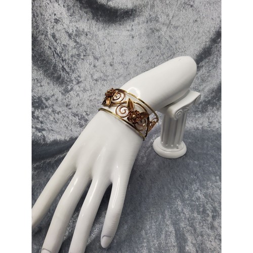 De colección Krementz Oro Rosa y Amarillo 14k Relleno Gf Rosa Silvestre y Rollo Ajustable - Imagen 2 de 7