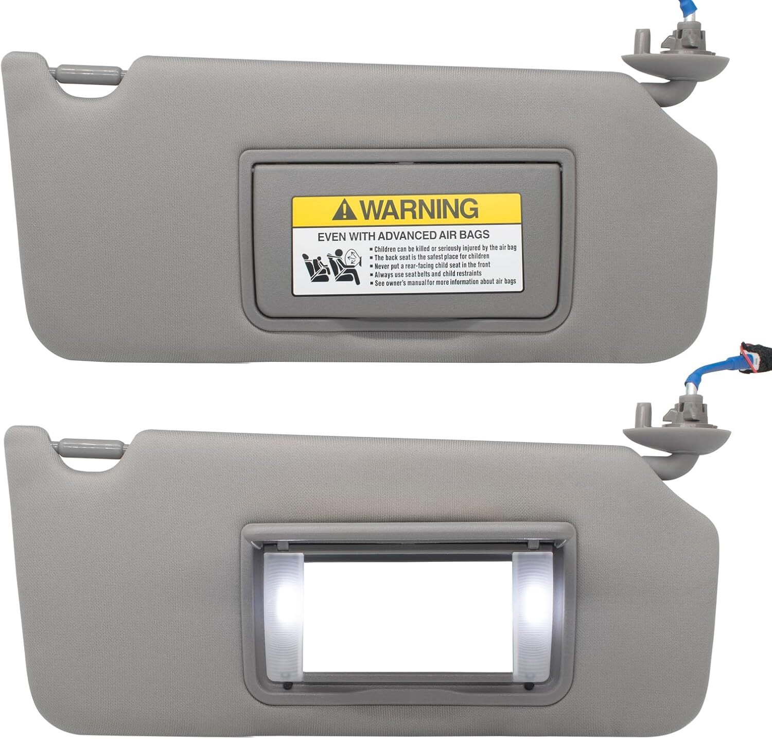 1 Pair Gray Sun Visor For Honda Accord 2008-17 83280-TA5-A51ZA w/ Light & Mirror
