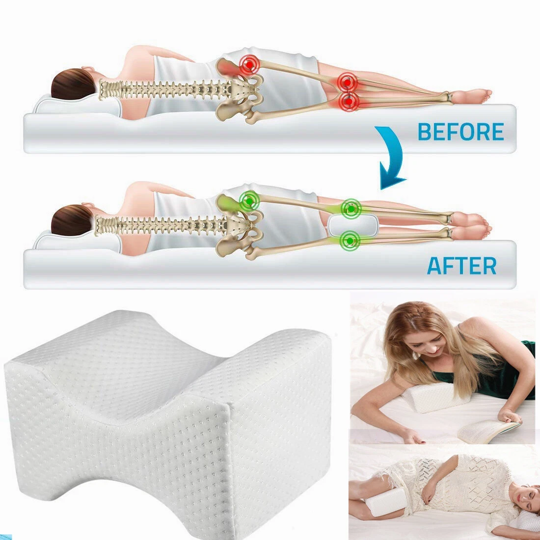 Cushion Lab Extra Support Orthopedic Knee Pillow for Side Sleepers