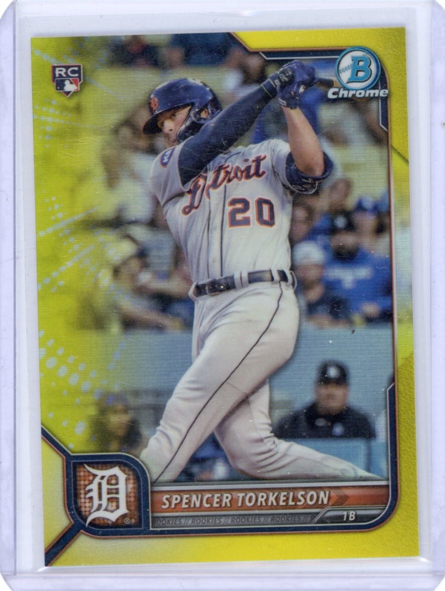 Spencer Torkelson 2022 Bowman Chrome Yellow Refractor /75 Detroit Tigers #53