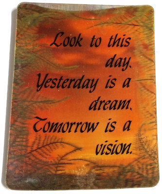 Yesterday is a Dream Tomorrow is a Vision Lenticular Postcard 3D UNP Religious