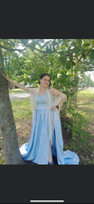 Baby Blue Ball Gown Prom Dress Size 4 With Leg Slit