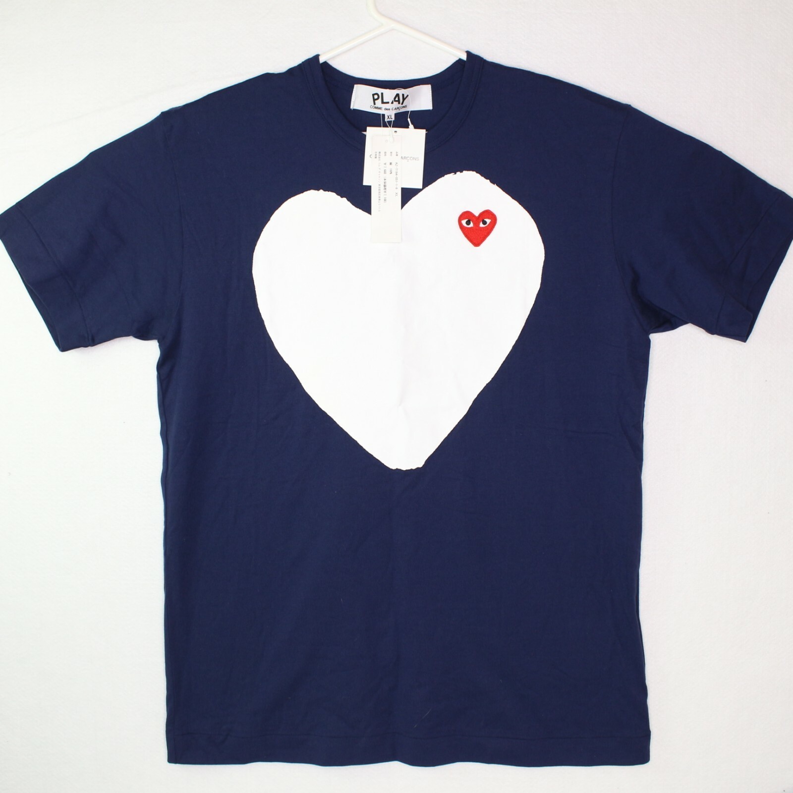 comme des garcons navy blue shirt