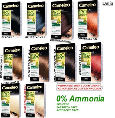 Professional Delia Cameleo Pro Green Permanent Hair Color Cream 0% Ammonia