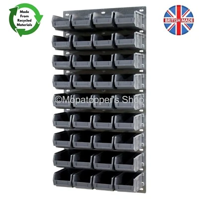 NEW Economy Plastic Parts Storage Bin Kit With Steel Wall Panel Set 5 - Free P&P