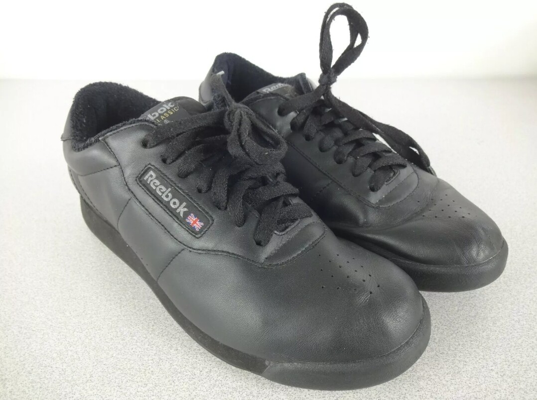Reebok Classic Princess Women's Size 9 Black Lace-Up Sneakers Lightweight Comfortable