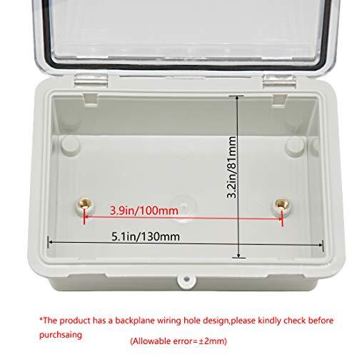 Plastic Waterproof Moistureproof Electrical Junction Box Hinged Clear Cover - Picture 5 of 7