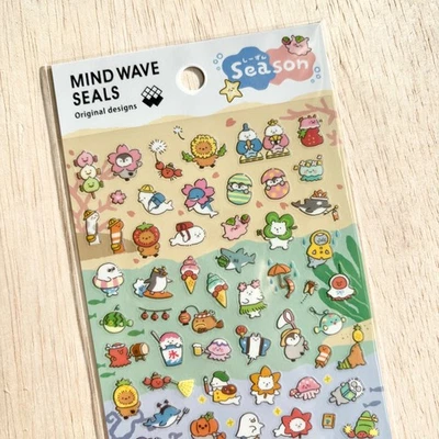 JAPANESE Cute Sea Animals Mini Stickers Cartoon Seasons Journal Planner Mind Wave Japan
